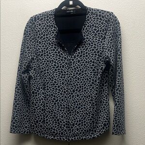 Stylish Black and Gray Patterned Women's Top
